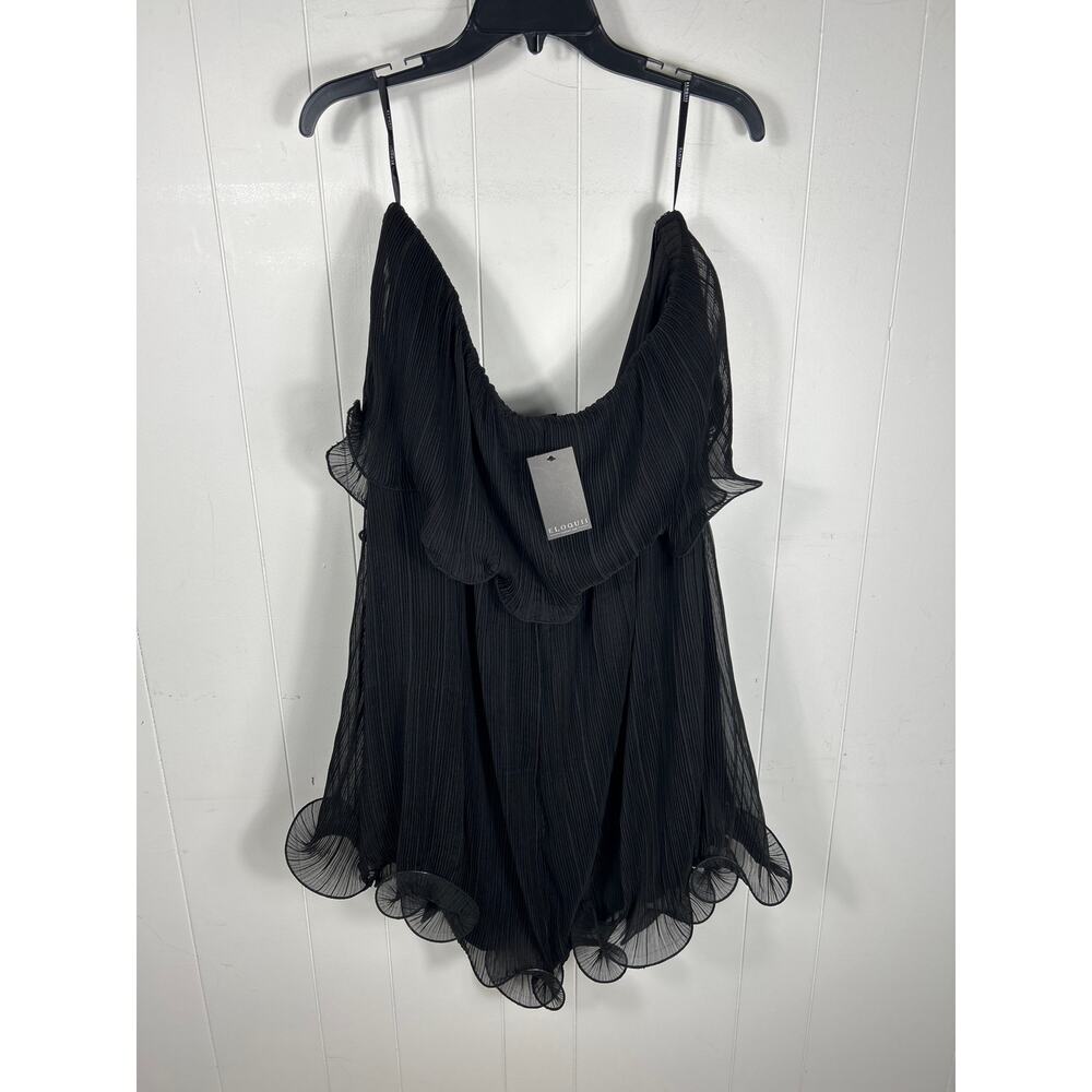 ELOQUII NWT Ruffle Hem Mini Dress In Black. Size 22 Brand New! - Picture 5 of 7
